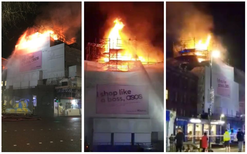Firefighters battling a blaze at Koko, the iconic music venue in Camden, London