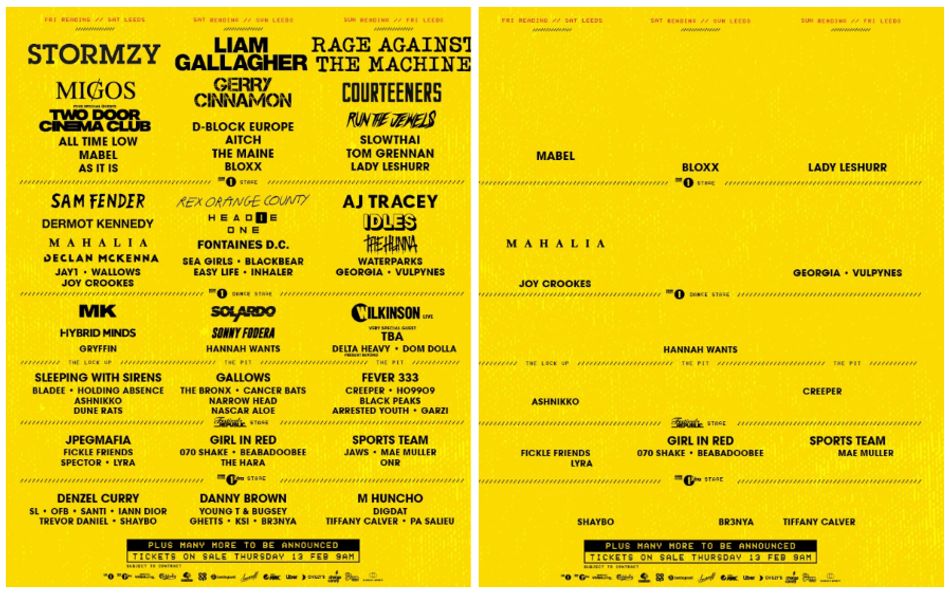 Reading and Leeds Festival criticised for the lack of female artists
