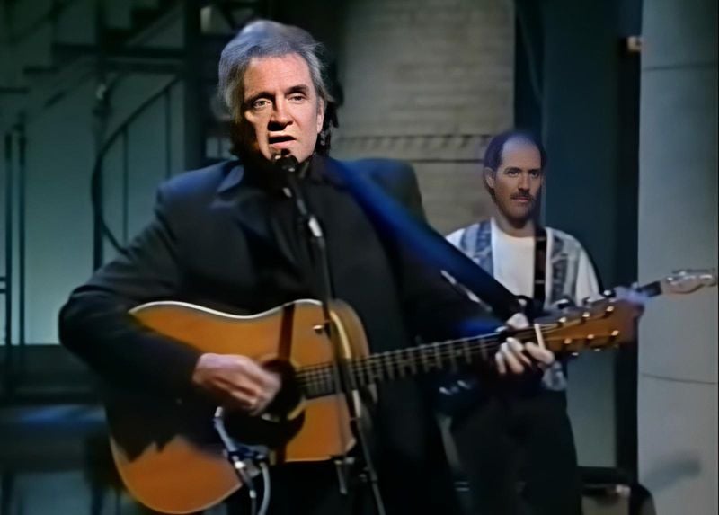 Johnny Cash sings Bob Dylan on Letterman