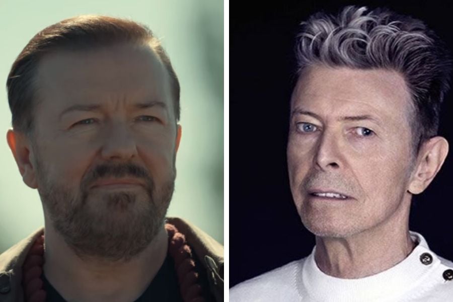 David Bowie's final appearance was alongside Ricky Gervais