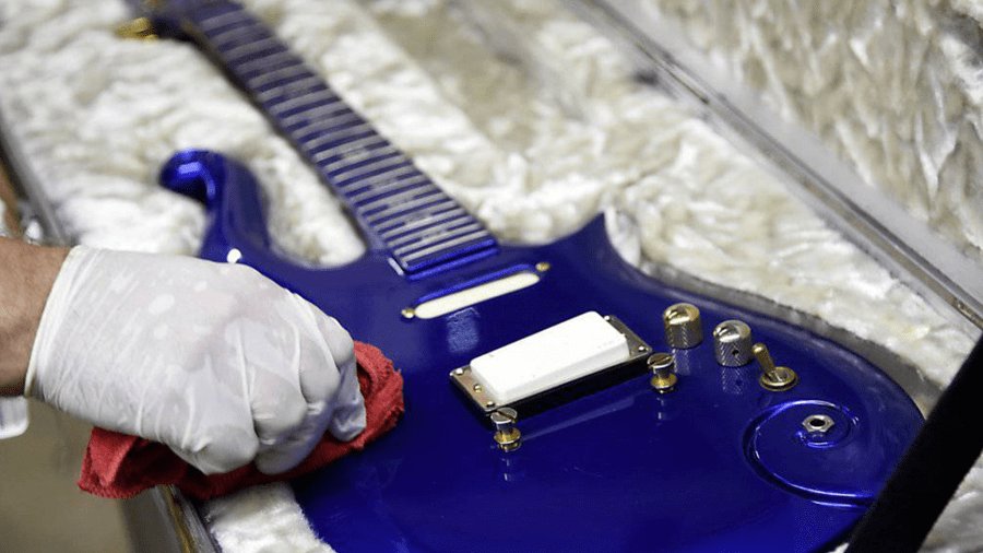 Rare and long-lost Prince 'Blue Angel Cloud' guitar sells for £450,000 at auction