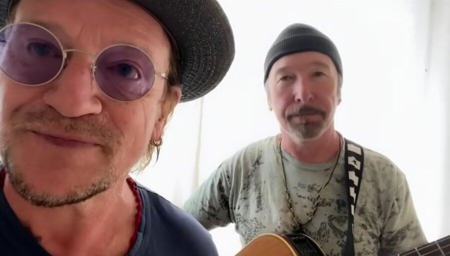 U2 duo Bono and the Edge cover Led Zeppelin song ‘Stairway to Heaven’