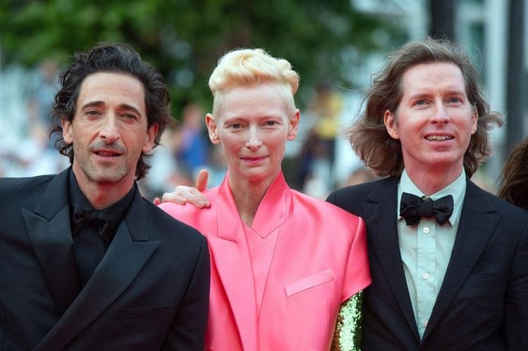 Wes Anderson, Tilda Swinton and Adrien Brody