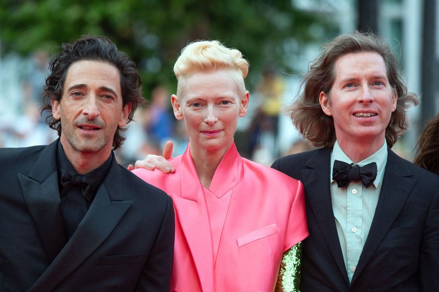 Wes Anderson, Tilda Swinton and Adrien Brody