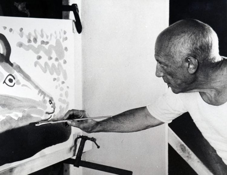 Photograph of Pablo Picasso (1881-1973) a Spanish painter,