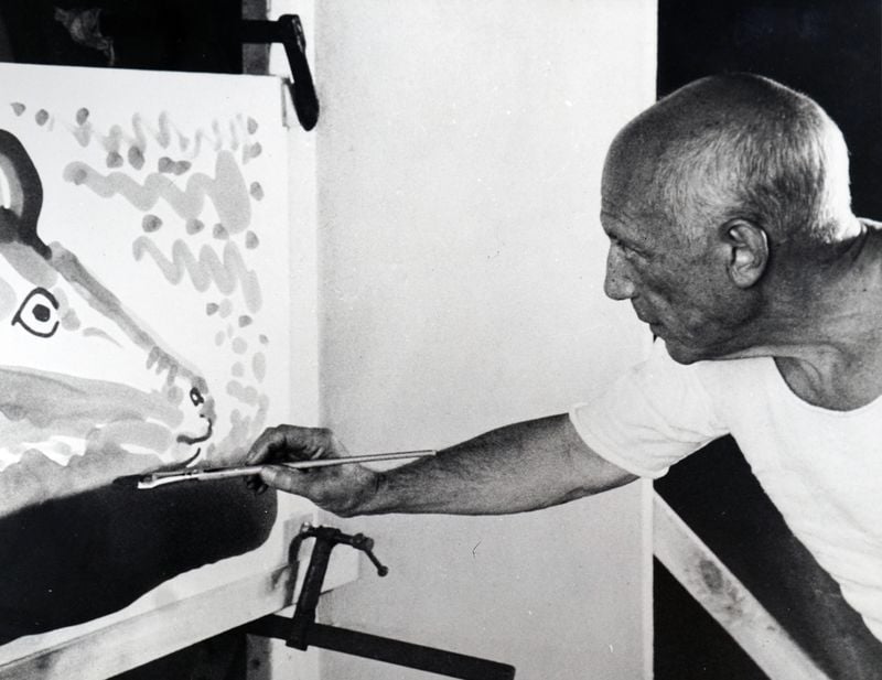 Photograph of Pablo Picasso (1881-1973) a Spanish painter,