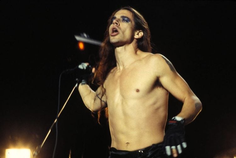 Anthony Kiedis of The Red Hot Chili Peppers performing at The Rosebowl i
