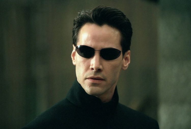 THE MATRIX RELOADED CARRIE-ANNE MOSS as Trinity, KEANU REEVES as Neo