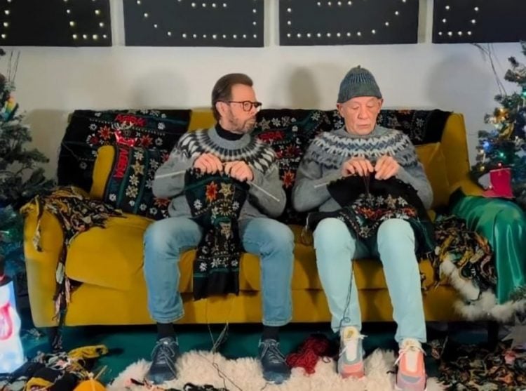 Watch Ian McKellen and Björn Ulvaeus knit Christmas jumpers