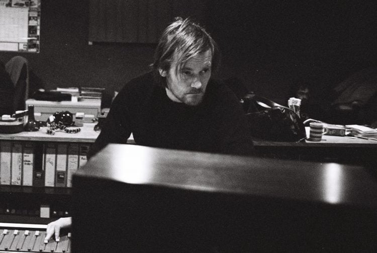 Geoff Barrow, at the mixing desk in State of Art Studio, Bristol