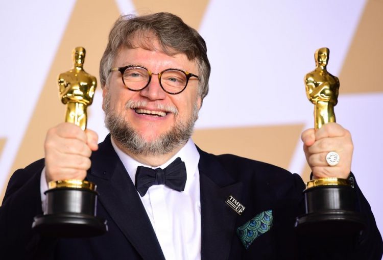 Guillermo Del Toro with his Best Director Oscar for The Shape of Water