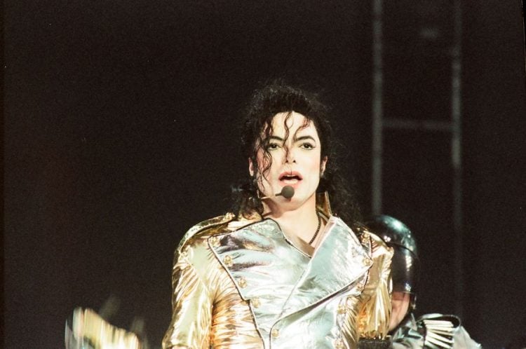 Michael Jackson seen here on stage at Sheffield 10th July 1997
