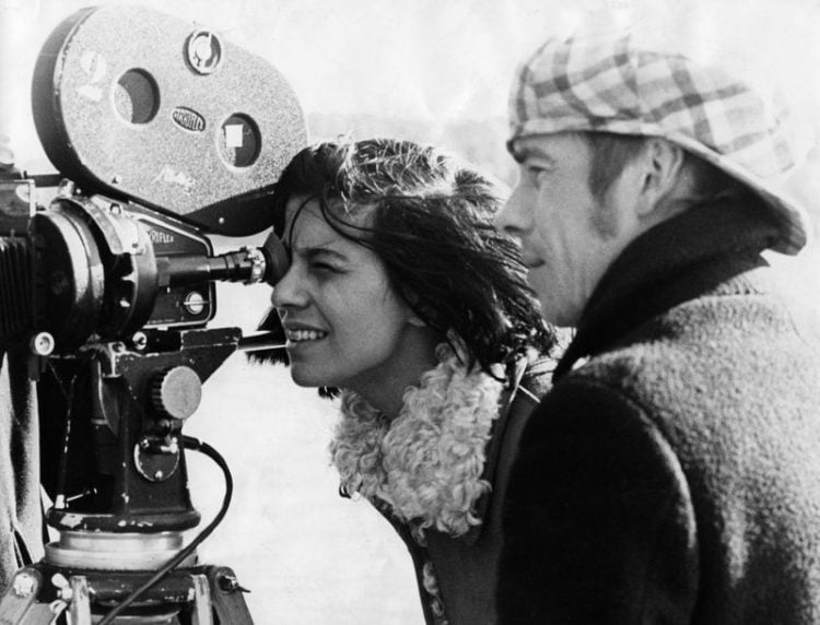 Susan Sontag on the set of her film 'Duett foer kannibaler',