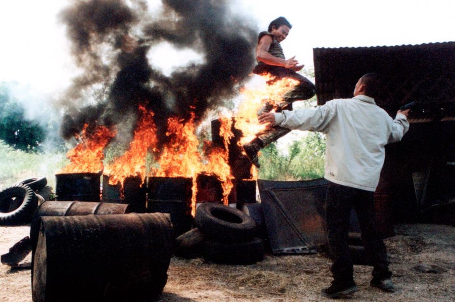 Watch the crazy moment Tony Jaa was set on fire while filming 'Ong Bak'