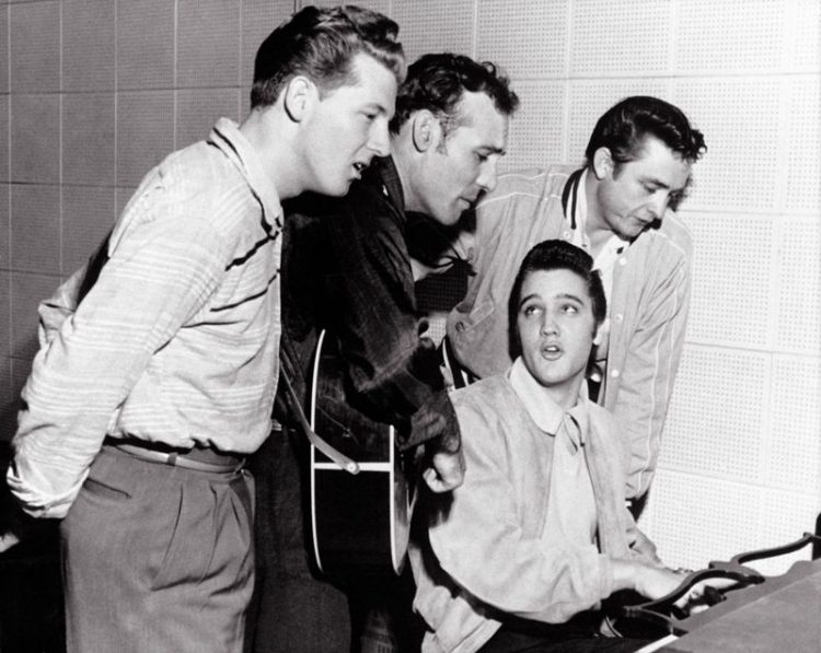 Jerry Lee Lewis, Carl Perkins and Johnny Cash