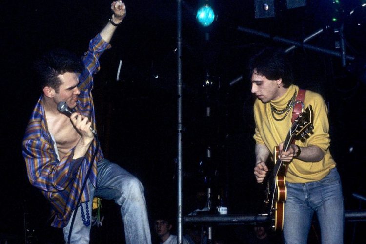 Morrissey and Johnny Marr from The Swithhs live at Hammerswithh Palais. London, June 15, 1984