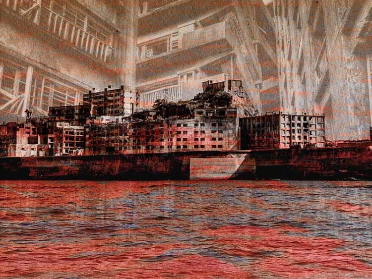 The deserted monument to evil, Hashima Island, Japan