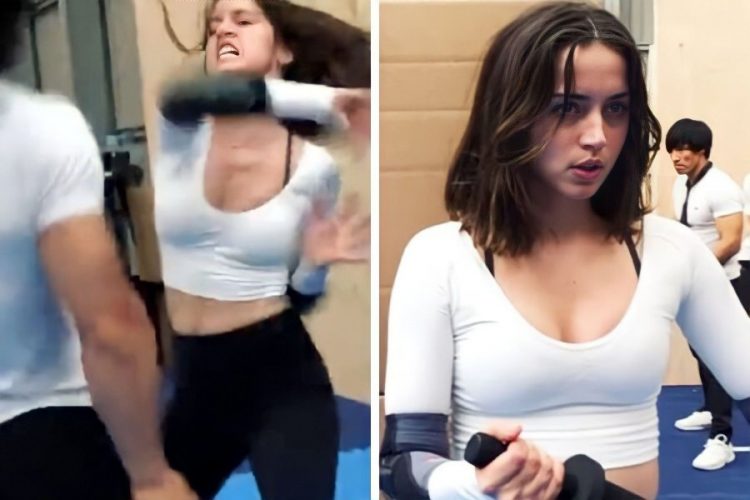 Behind the scenes footage of Ana de Armas in James Bond film