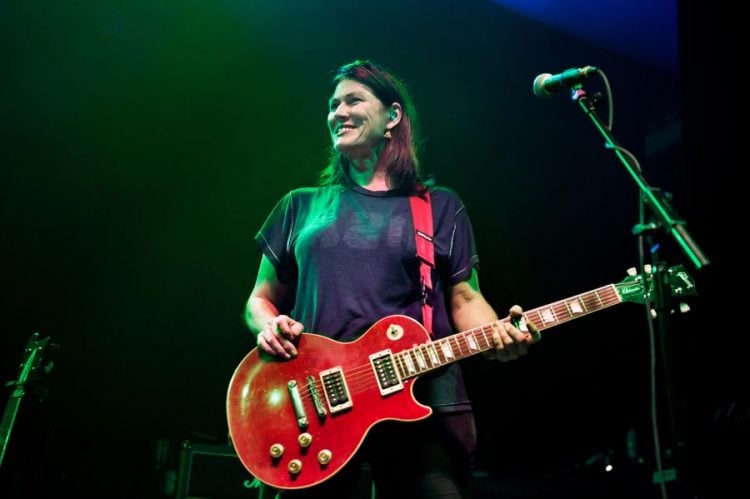 Alternative rock band The Breeders at The Ritz, Manchester, UK on 18 June 2013. Kelley Deal guitar and vocals.