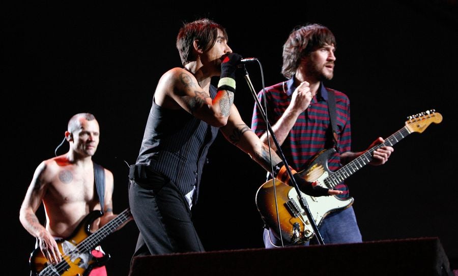 Flea, Anthony Kiedis and John Frusciante of the Red Hot Chili Peppers