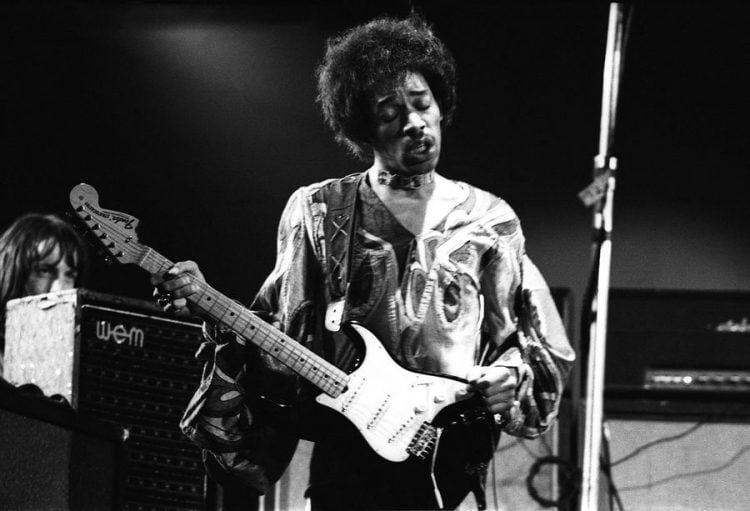 Jimi Hendrix at the famous Isle of Wight Festival in 1970, it is estimated that between 600 and 700,000 people attended
