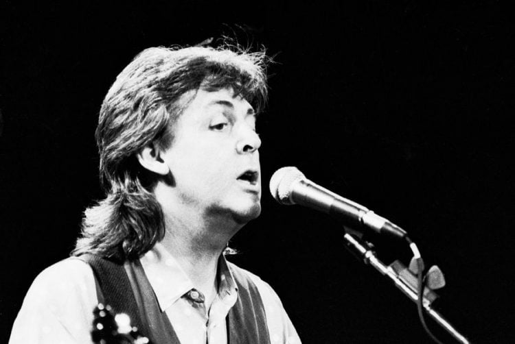 Musician Paul McCartney on stage in Italy during his 1989 World Tou