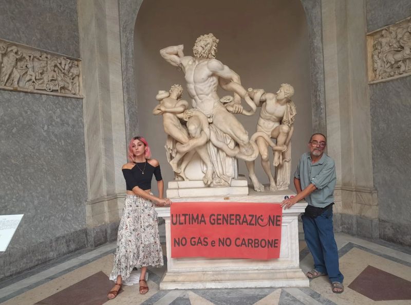 Climate activists glued to one of the Vatican’s most cherished artworks