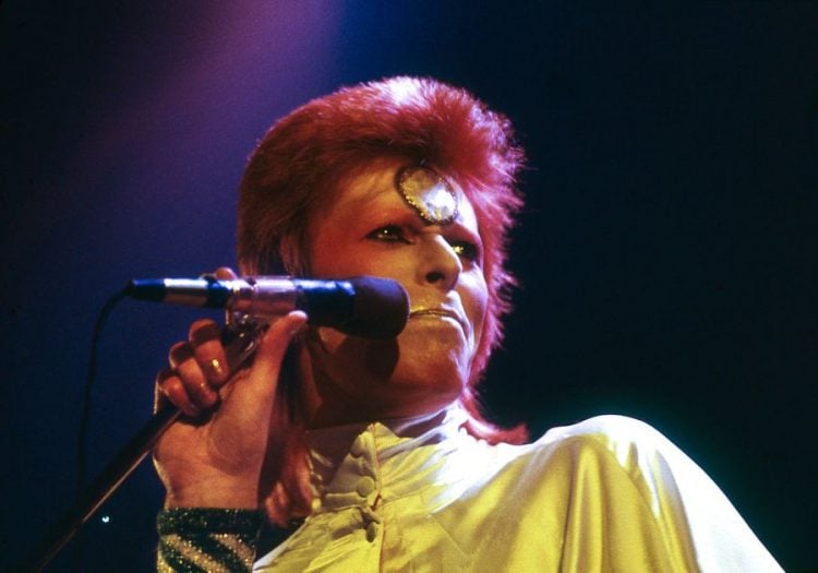 David Bowie as Ziggy Stardust in concert at Earl's Court Exhibition Hall,London 12th May 1973