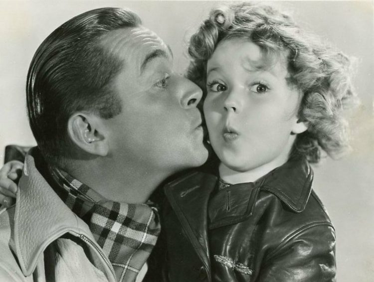 James Dunn and Shirley Temple publicity photo for "Bright Eyes"