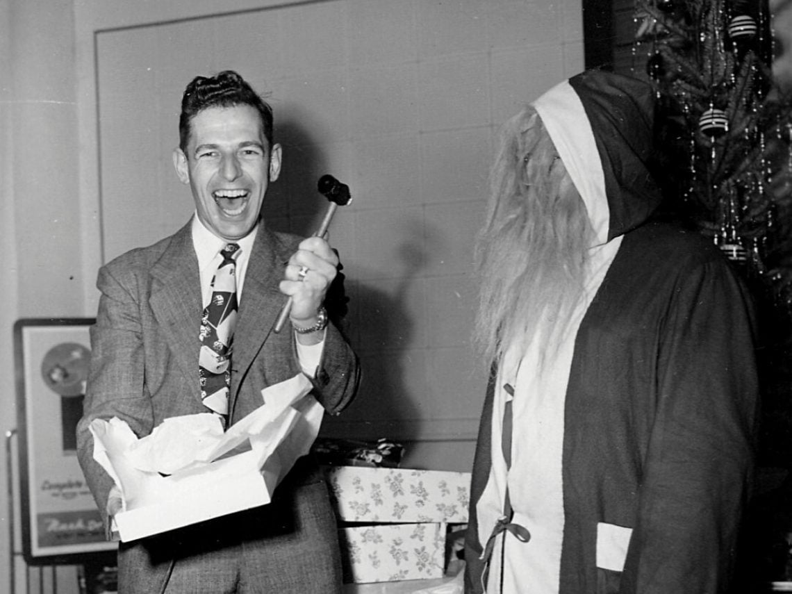 Found photographs of fun and frolicking at Christmas through the years