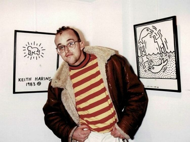 Keith Haring at his last exhibit to La Galerie de Poche in Paris, France, January 1990