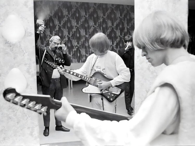 Brian Jones, Keith Richards and photographer Bent Rej in Hamburg - 1965