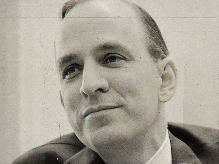 Ingmar Bergman at a press conference in Amsterdam - 1966