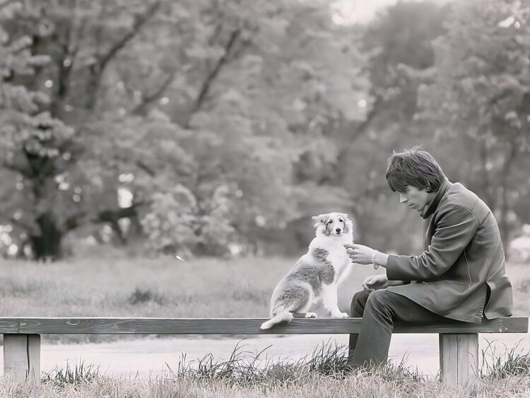Keith Richards with his dog by Bent Rej