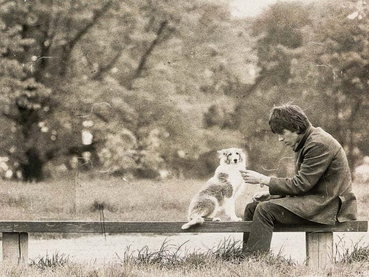 Keith Richards with his dog by Bent Rej