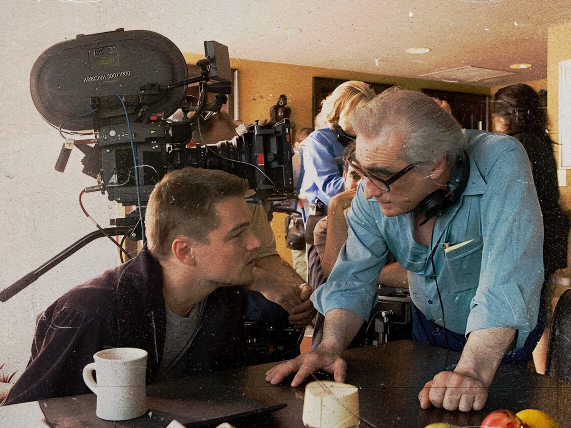 Leonardo DiCaprio and Martin Scorsese on the set of The Departed - 2006