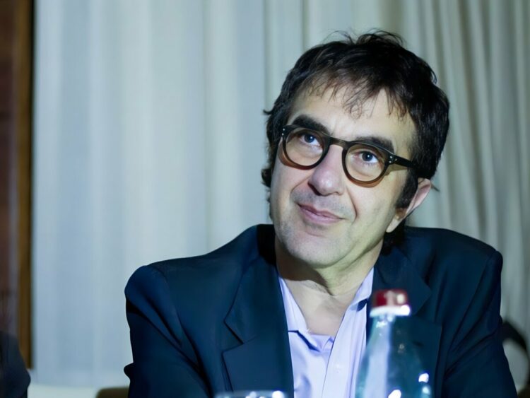 Atom Egoyan during a press conference n Stepanakert, Nagorno Karabakh
