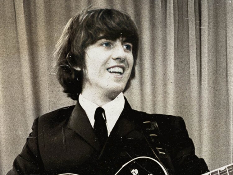George Harrison performing with The Beatles - Palais Des Sports, Paris 1965