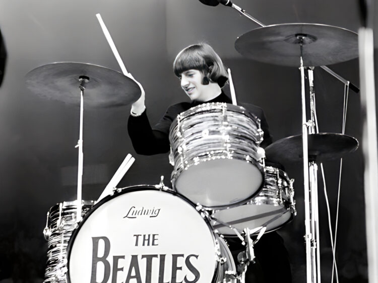 Ringo Starr performing in Paris with The Beatles - 1965