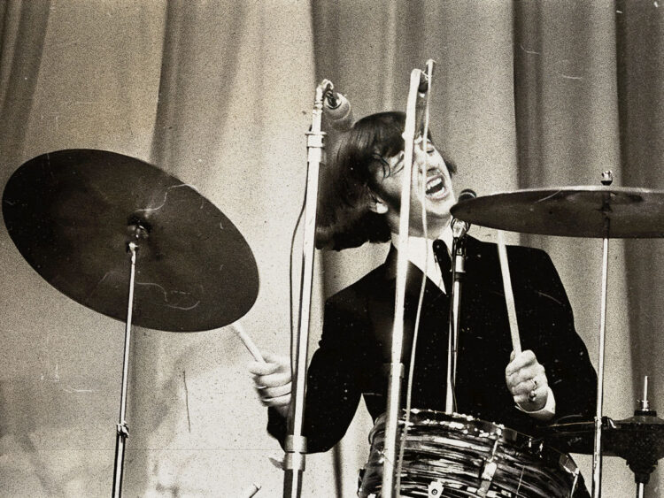 Ringo Starr performing with The Beatles - Palais Des Sports, Paris - 1965