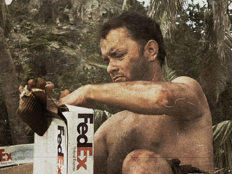 Tom Hanks as Chuck Noland in Cast Away