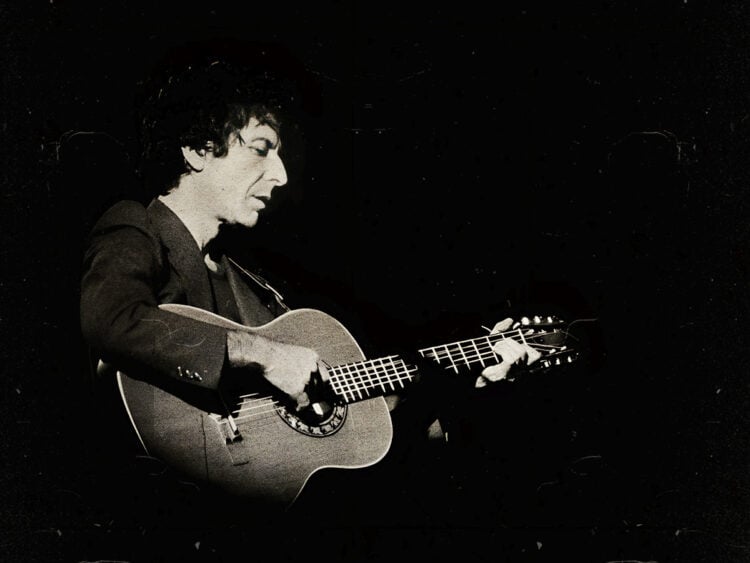 Leonard Cohen on stage in London during his 'Recent Songs' Tour, 1979