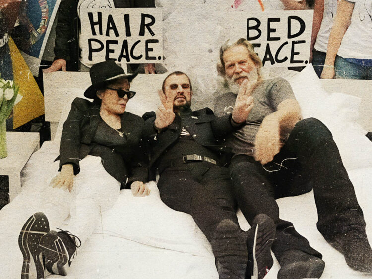Yoko Ono - Ringo Starr - Jeff Bridges recreate Ono and Lennon's famous "bed-in" protest. The event was part of the fifth annual "Come Together: NYC...