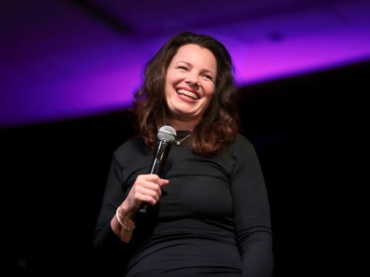 Fran Drescher speaking with attendees at the 2018 Arizona Ultimate Women's Expo at the Phoenix Convention Center in Phoenix, Arizona.