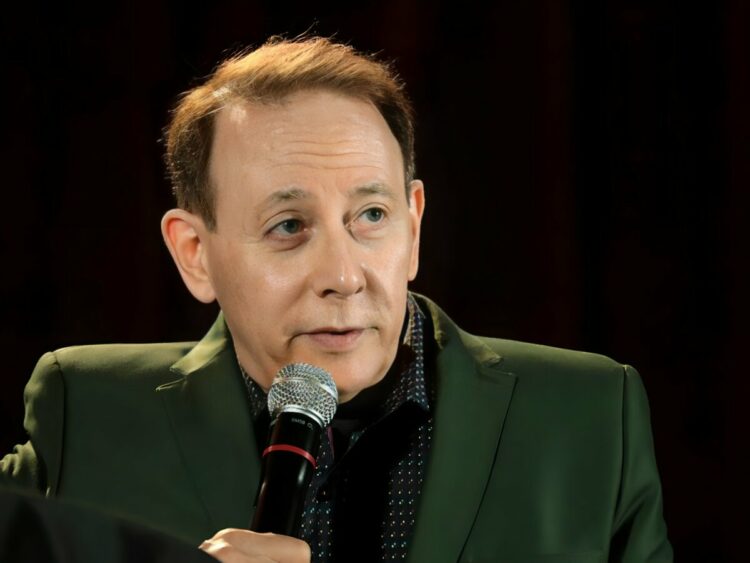Paul Reubens speaking with attendees at the 2019 Phoenix Fan Fusion at the Phoenix Convention Center in Phoenix, Arizona.
