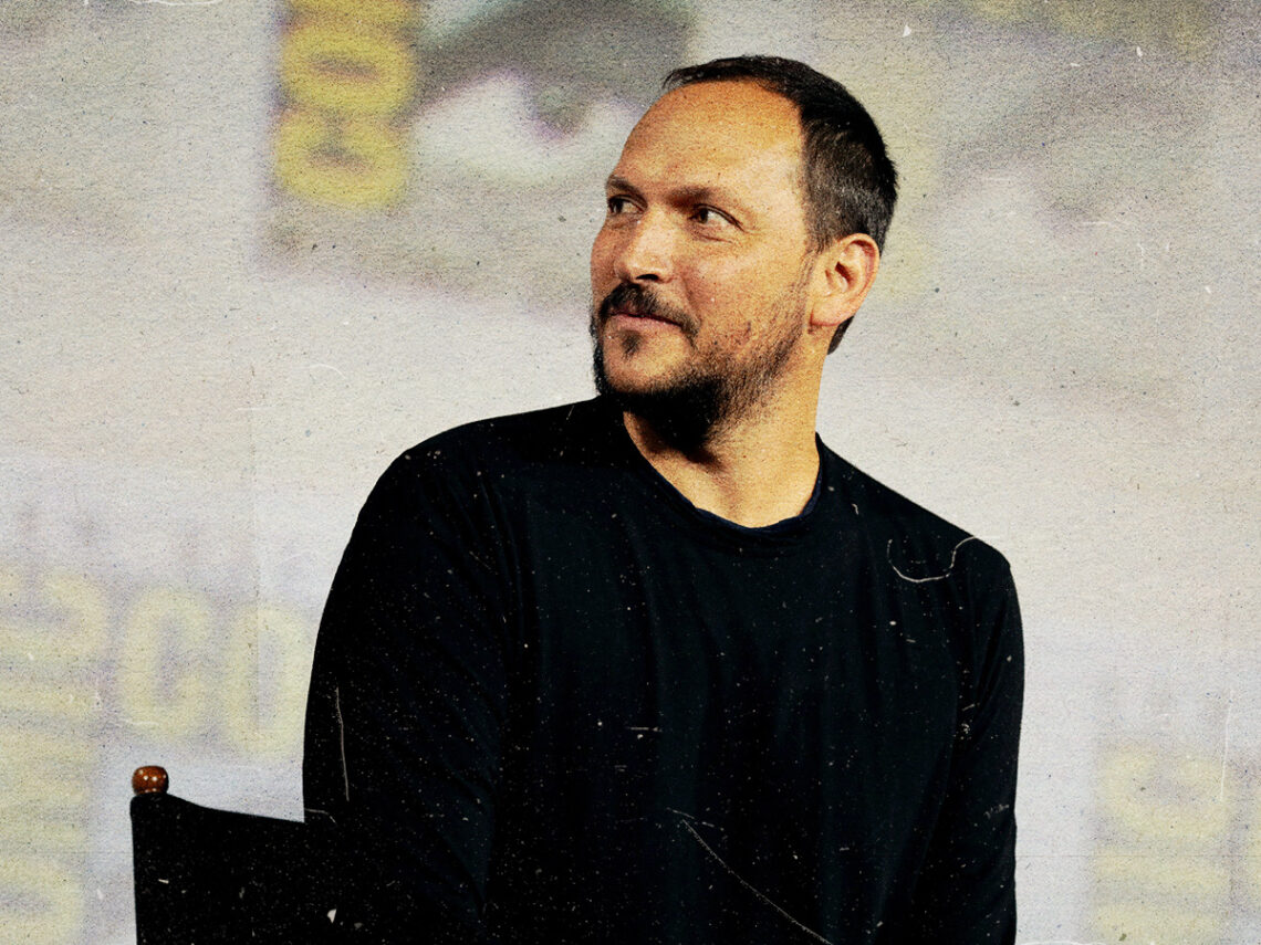Louis Leterrier speaking at the 2019 San Diego Comic Con International, for "The Dark Crystal: Age of Resistance", at the San Diego Convention Cent...