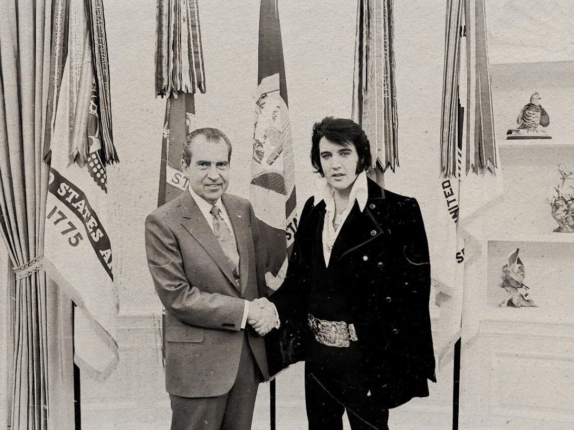 Elvis Presley meeting Richard Nixon. December 21, 1970