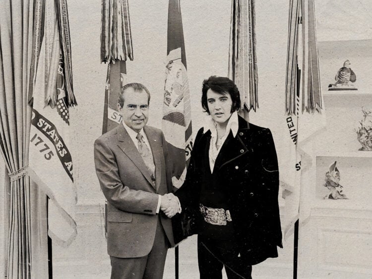 Elvis Presley meeting Richard Nixon. December 21, 1970