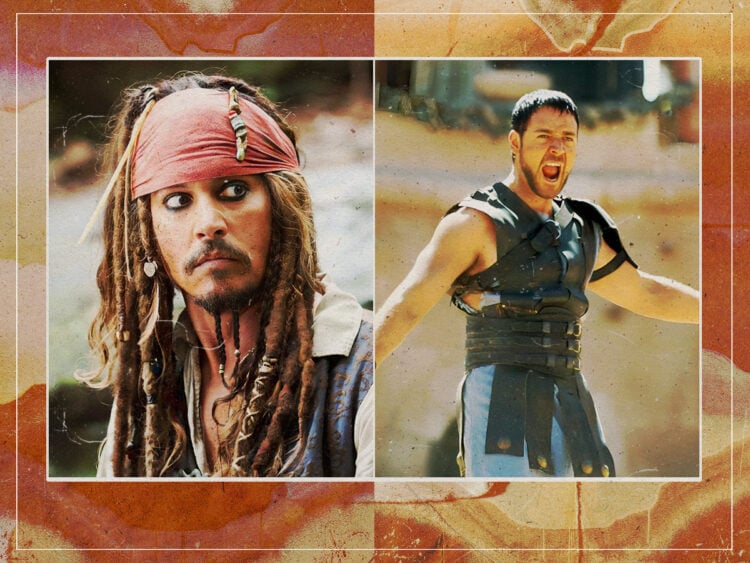 Captain Jack Sparrow - Maximus - Gladiator - Pirates of The Carribean - Johnny Depp - Russell Crowe - Split