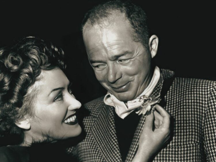 Studio publicity photo of Billy Wilder and Gloria Swanson 1950